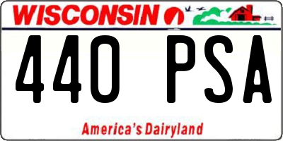 WI license plate 440PSA