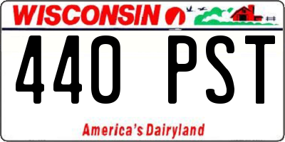 WI license plate 440PST