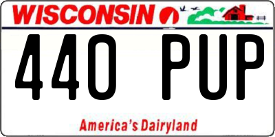 WI license plate 440PUP
