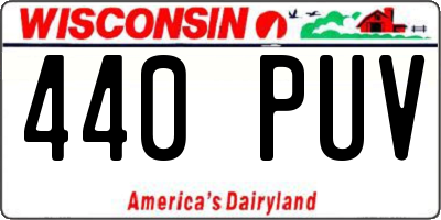WI license plate 440PUV