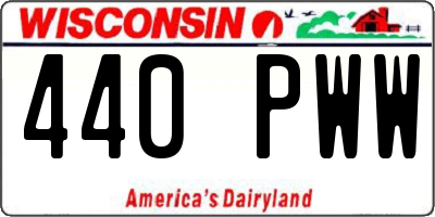 WI license plate 440PWW