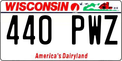 WI license plate 440PWZ