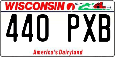 WI license plate 440PXB
