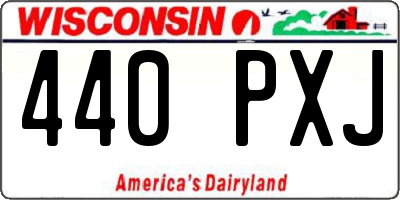 WI license plate 440PXJ