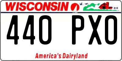 WI license plate 440PXO