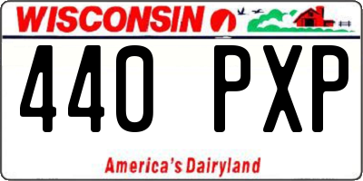 WI license plate 440PXP