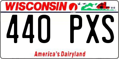 WI license plate 440PXS