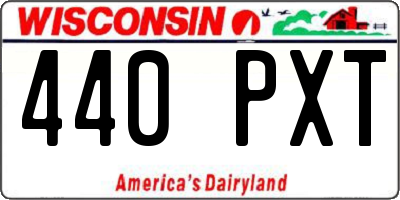 WI license plate 440PXT