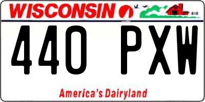 WI license plate 440PXW