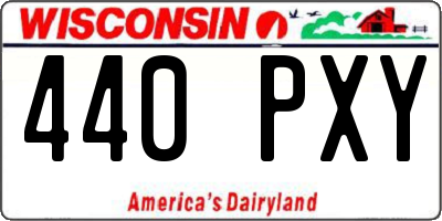 WI license plate 440PXY