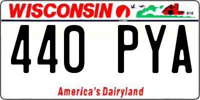 WI license plate 440PYA