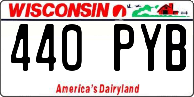 WI license plate 440PYB