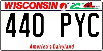 WI license plate 440PYC