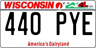 WI license plate 440PYE