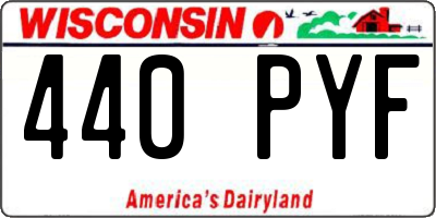 WI license plate 440PYF