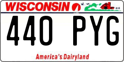 WI license plate 440PYG