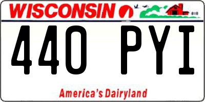 WI license plate 440PYI