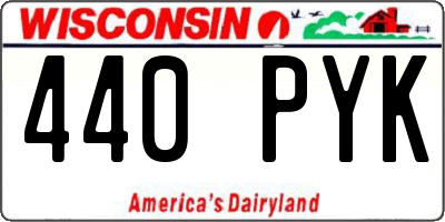 WI license plate 440PYK
