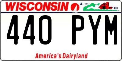 WI license plate 440PYM