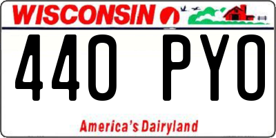 WI license plate 440PYO