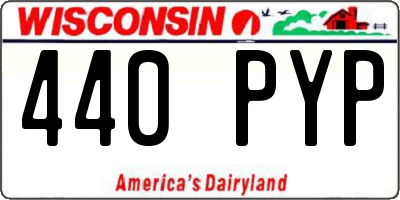 WI license plate 440PYP