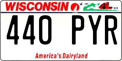 WI license plate 440PYR