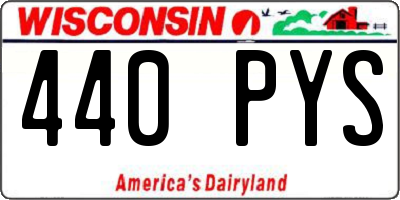 WI license plate 440PYS