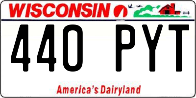 WI license plate 440PYT