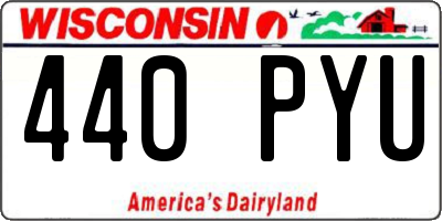 WI license plate 440PYU