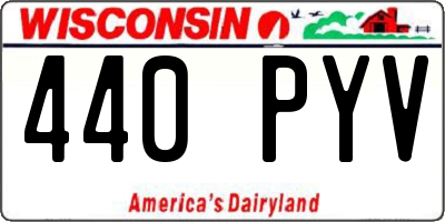 WI license plate 440PYV