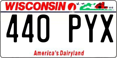 WI license plate 440PYX