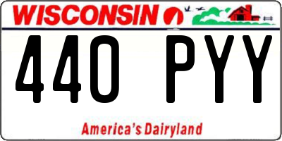 WI license plate 440PYY