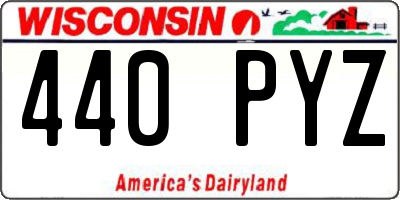 WI license plate 440PYZ