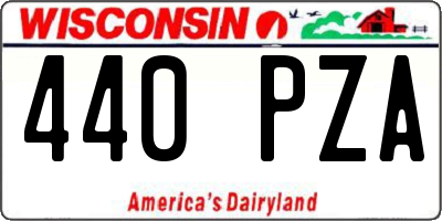 WI license plate 440PZA