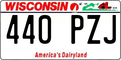 WI license plate 440PZJ