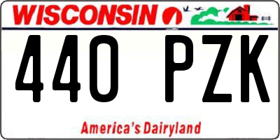WI license plate 440PZK