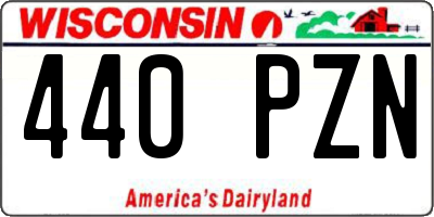 WI license plate 440PZN