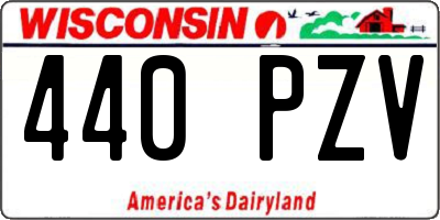 WI license plate 440PZV