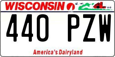 WI license plate 440PZW