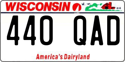 WI license plate 440QAD