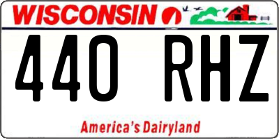 WI license plate 440RHZ
