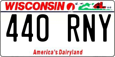 WI license plate 440RNY