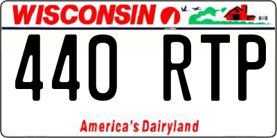 WI license plate 440RTP
