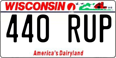 WI license plate 440RUP