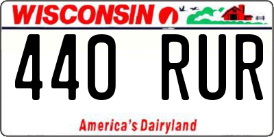 WI license plate 440RUR