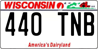 WI license plate 440TNB