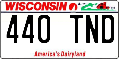 WI license plate 440TND