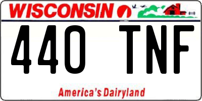 WI license plate 440TNF