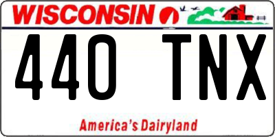 WI license plate 440TNX