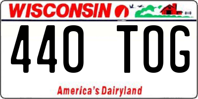 WI license plate 440TOG